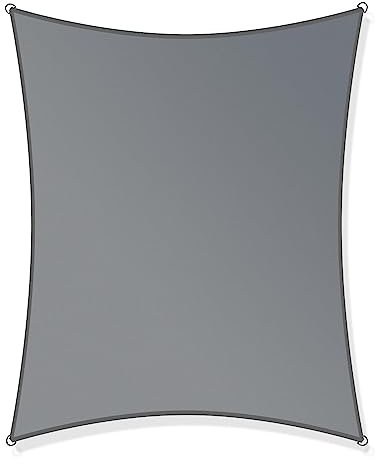 Toboli Vela ombreggiante 3x4m, rettangolare, grigio, traspirante, Parasole per giardino terrazzo