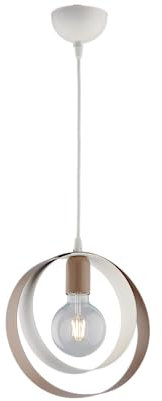 Leolux Cerchio Tortora - Lampadario A Sospensione - Lampadario Di Illuminazione Per Interni - Con Fasce Aperte Che Consentono Alla Luce Di Non Disperdersi - Monta Lampada E27 - Diametro 30 Cm.