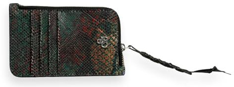 Scotch & Soda Printed Leather Cardholder with A Zip Snake