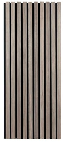 PROVISTON Panneaux muraux acoustiques 3D - 1200 x 600 x 18 mm - Lamelles en bois MDF plaquées - Couleur noyer - Fond en feutre comme matériau de support
