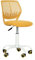 Homy Casa Schreibtischstuhl aus Leinenstoff, ergonomischer Drehstuhl ohne Armlehne, höhenverstellbar, Bürostuhl, Heimbüro, für Kinder, Teenager, Limettengelb
