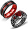 RhanY Personalisierte Partnerringe Set - Schwarz, Rot, Blau, Lila - Größe 5-13 - Personalisierbare Ehe- und Verlobungsringe für Paare - Hochzeits- und Valentinsgeschenk