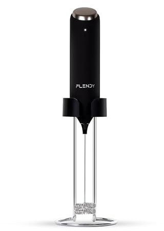 Flendy Rechargeable Milk Frother Handheld, Coffee Frother Handheld with USB-C Charging Stand, Electric Drink Mixer Handheld, Mini Electric Whisk Frother for Coffee, Matcha, etc