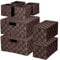 BinWhiz Woven Storage Box, Storage Baskets Organizing Bins Woven Basket Cube Organizer, Multi-size Hand-woven Storage Container for Bathroom, Cabinet, Shelf, Pantry, Dresser, Set of 8 (Brown)
