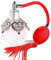 Joyeee Botellas de perfume de vidrio de 50 ml vacías con figura de flor plateada antigua, 1 paquete de botella de perfume recargable vintage con borla larga roja, ideal para niñas o mujeres, regalo