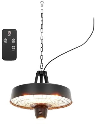 Uniprodo Infrarot-Deckenheizstrahler aus Aluminium mit 2100 W Leistung und Fernbedienung Deckenheizstrahler Heizstrahler-Lampe Heizstrahler