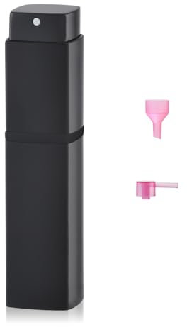 Lulupack 20ml Quadrato Spruzzino Profumo Ricaricabile,Atomizzatore Nebulizzatore Profumo, Vaporizzatore da Viaggio,Bottiglie Porta Profumo Spray (Nero)