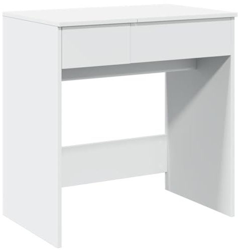 vidaXL Schminktisch, Frisiertisch mit Spiegel, Kosmetiktisch mit 1 Schublade 3 Fächern, Frisierkommode für Schlafzimmer, Modern, Weiß
