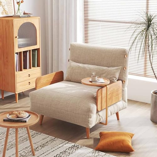 DKSNAJ Leomix Modernes Schlafsofa, 3-in-1-Schlafsessel, Futon-Schlafsofa, Chaiselongue-Sessel für Wohnzimmer, Schlafzimmer, Büro, für kleine Wohnungen Wisdom