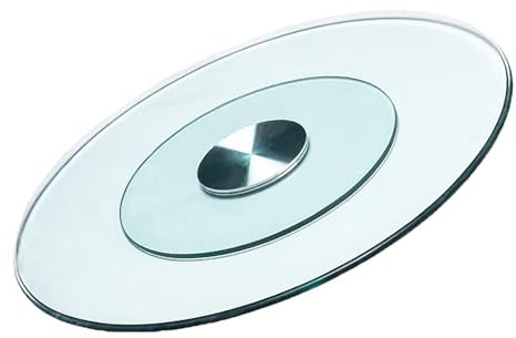 DONGGANSHI Piatto Girevole in Vetro temperato Lazy Susan, Grande Vassoio Girevole Trasparente Rotondo da Tavolo, Adatto per Tavolo da Pranzo, Rotazione silenziosa e fluida (90 cm/35)