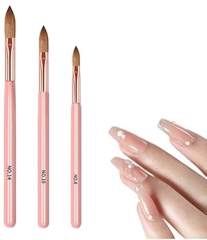 3PCS Acrylic Nail Brush Soft and Flexible Comfortable Grip Acrylic Brush Easy to Clean and Maintain Durability Acrylic Brushes for Nails For Nails 3d Nail Carving Tool Women Gift Set