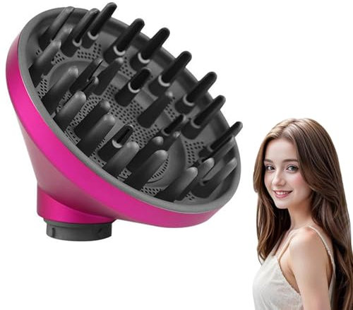 MYAYD Upgraded Diffuser for Dyson Airwrap Attachments HS01 HS05, Universal Stereotype Hair Head Diffuser Attachment, Portable Hair Dryer Nozzle for Converting Airwrap Styler to Hair Dryer(Red)