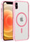 Coiwxmoi Cover Magnetica per Apple iPhone X/XS 5.8,Compatibile con Magsafe,Sottile Traslucido Satinato Morbido Silicone TPU + Hard PC Custodia Antiurto Anti-Graffio Protettiva Cover,Rose