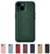 Tirita Personalised Leather Phone Case for iPhone 12 Pro Max – Leather Dark Green Case or Cover With Custom Initials – Personalised Gift for Men or Women [16. Dark Green Embossed (No Gold) Initials]