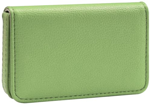 Business Card Holder，PU Leather Business Card Case Color Printing Pattern Card Holder Wallet，Pockets Magnetic Credit Card Holders for Men and Women - Banana Green
