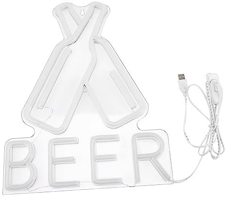 HOMSFOU Bier Neonschild Led Neon Licht Wand Dekoration Für Party Bar Kinderzimmer Schlafzimmer Mit Warmem Lichteffekt