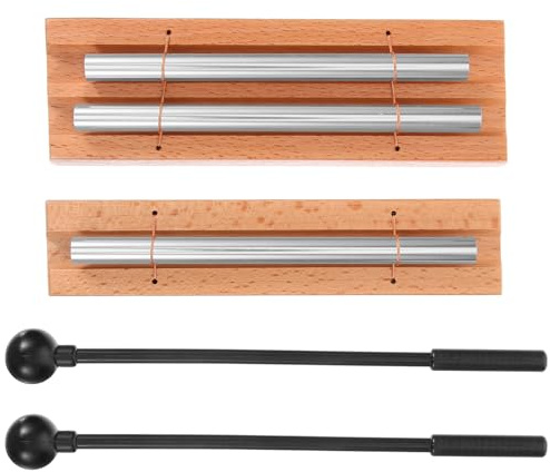 Toyvian 2 Sätze Hand Chimes aus Holz mit Mallet Metall klangstab Percussion Instrument für Meditation Yoga Musik Klare Töne Langlebig Geschenk für Erwachsene und Musikliebhaber
