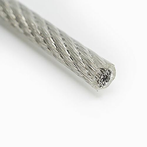 Cable de acero inoxidable, Cable recubierto de PVC de cuerda de alambre de acero inoxidable de 10M, diámetros múltiples de 1-6mm(4mm)