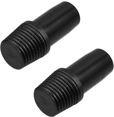 CHICAMPERA Threaded Tip Replacement Pole Handle Adapter 2 pcs Plastic Broom Handle Threaded End for German Style Broom and Mop Poles Easy Install Repair Part for Home Office Janitorial Use