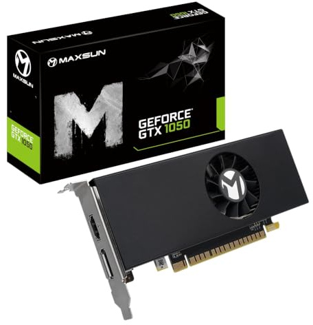 maxsun GEFORCE GTX 1050 4GB Low Profile Video Gaming Grafikkarte für Computer Gaming PC GDDR5 128Bit Mini Slim Small Form Factor SSF Low Profile Design GPU, DisplayPort, HDMI