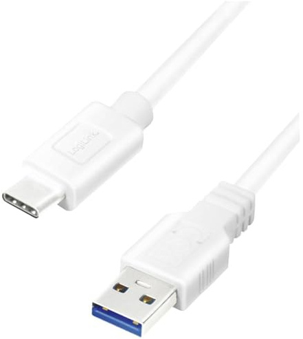 Logilink CU0174 - USB 3.2 Gen 1x1 Connection Cable, USB-A to USB-C™, White, 1 m