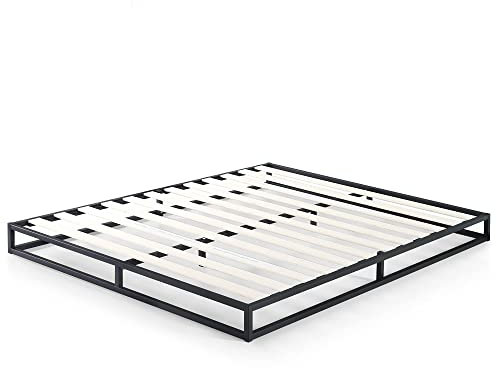 Cadre de lit plateforme en métal 15 cm Joseph ZINUS | Sommier | Support à lattes en bois | Rangement sous le lit | 140 x 190 cm | Noir