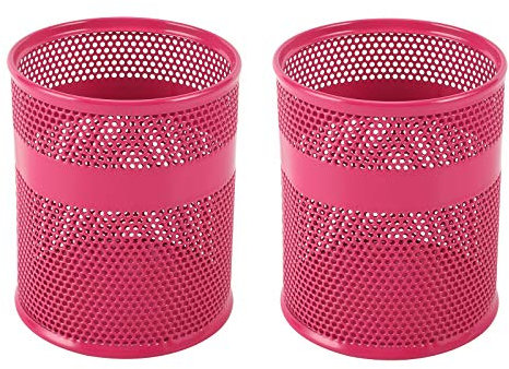 EasyPAG Mesh Desk Tidy Pen Pot Pencil Holder Makeup Brushes Storage Stationery Organiser,Pack of 2,Pink