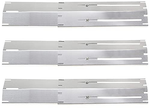 Criditpid Universal-Edelstahl-Heizplatte, Flammen-Tamer, für Brinkmann, Charbroil, Weber, Chargriller, 3er-Pack Brenner-Abdeckung für Charbroil Grill, ausziehbar von 29,8 cm bis 53,3 cm L