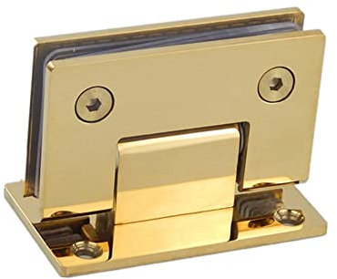 WANLIAN Heavy Duty 90 Grad Glastür Schrank Vitrine Schrank Klemme Glas Duschtüren Scharnier Ersatzteile Wand-zu-Glas Titan-Gold Chrom