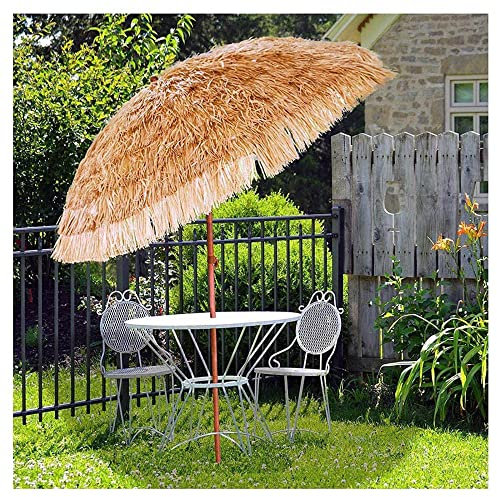 XPGEREP Sombrilla Hawaiana para Exteriores, Sombrilla Plegable para Jardín, Parasole, Paraguas De Paja De Imitación, Estilo Hawaiano/Diameter 2.4m / Height 2.1m