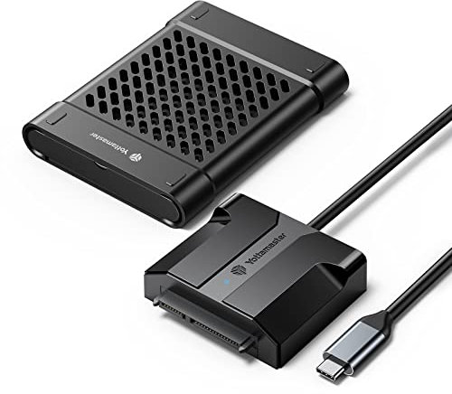 Yottamaster USB C 3.0 to SATA Hard Drive Adapter with 2.5 Silicone SSD Protective Case, USB Type C to SATA III Hard Drive Converter Cable for 2.5 Inch HDD/SSD, UASP Supported, with 0.5m Cable