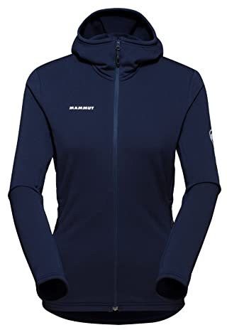 Mammut Giacca da donna con cappuccio Aconcagua Light ML, colore: blu marino, XS