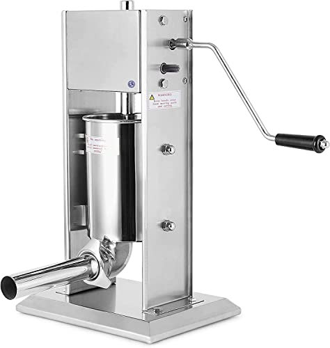 Vertical Sausage Stuffer Sausage Filler Stainless Steel Commercial 5L + 4xTubes