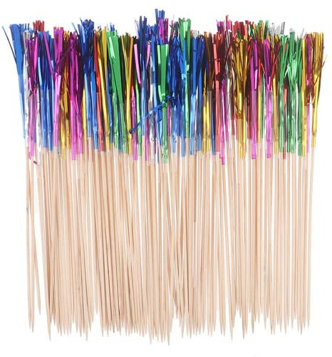 200 Stücke Cocktail Picks Feuerwerk Sticks, BetterJonny Bunte Cocktail Feuerwerk Dekoration Cocktail Deko Benutzt Cocktailparty Dekorationsgetränke für Cocktail Party Dekorationen Früchte Kuchen