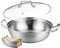 DELARLO Tri-Ply Stainless Steel 11 inch Everyday Pan with Lid, Kitchen Induction Deep Saute Pan,shabu shabu pot High Side Cooking Pot 3.5QT, Oven Safe Stock Pot, Up to 600℉