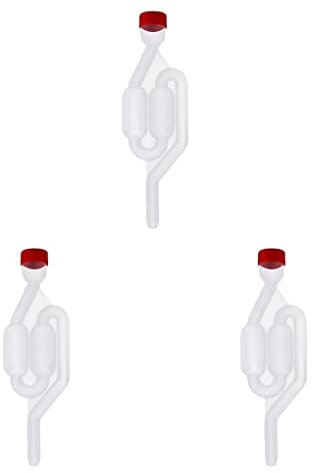 Guangcailun 3 Set of Homemade Wine Brewing One-Way Exhaust Valve with Lid Transparent Airlock Valves Sealed Handicraft Professional