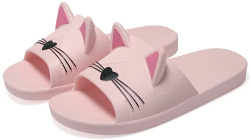 Vunavueya Femmes Pantoufles Maison Hommes Tongs Chaussons d'été Chaussures de Bain Dames Sandales de Piscine Plage Ice Rose 37/38 EU(38-39CN)