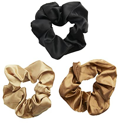 Revolution Haircare Haargummi Scrunchies, Satin Haargummis, 3 Pferdeschwanzhalter in einer Packung, keine Haarschädigung, 16,9g