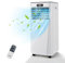 COSTWAY 9000BTU Portable Air Conditioner, 4 in 1 Mobile Cooler, Dehumidifier, Fan with WiFi Smart APP, Sleep Mode, LED & Front Display, Remote Control, 2 Speeds, 24H Timer & Adapter