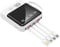 Chargeur de Téléphone Portable 10000mAh avec Câbles et Lampe de Poche Intégrés, Batterie Externe, Compatible avec iPhone, Samsung, Google, LG, iPads et Plus Encore (Blanche)