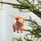 Cartoon Kuh Dekorative Acryl Bunte Hohes Land Kuh Weihnachtsbaum Ornamente Weihnachtsdeko Niedlicher Weihnachtskuh Hängende Deko Auto Anhänger Weihnachtsschmuck Christbaumschmuck (I, 8cm)