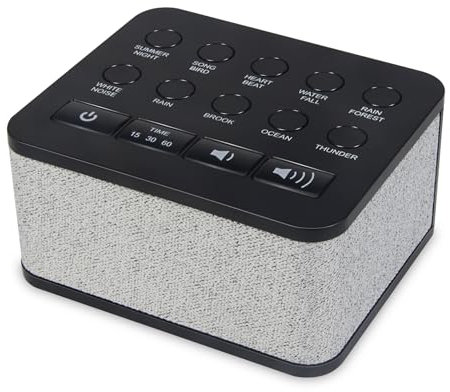 BIGMONAT Tragbare White Noise Machine,mit 10-hochwertigen Natürlichen Beruhigenden Geräuschen,mit Speicher- undTiming-Funktionen,Geeignet für Säuglinge,Kinder,Erwachsene und Home Office Reisen,Schwarz