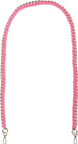 styleBREAKER Taschen Schulterriemen mit eingeflochtener Kette, Wechsel Taschengurt, Handyband, Handykette, Karabiner 02013038, Farbe:Pink