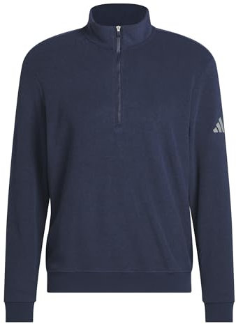 adidas Men's MENS ULTIMATE365 TERRY CLOTH QUARTER ZIP PULLOVER, collegiate navy, L