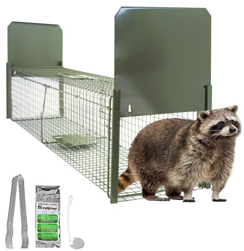 Petigi Lebendfalle Drahtfalle Marder Lebend Wiesel Garten Kaninchen Abwehr Umsiedeln Falle Haus Zubehör Ratte Rattenfalle Vertreiben Dachboden 120 x 26 x 26 cm Grün