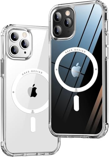 ONES Magnetisches HandyHülle für iPhone 11 Pro, Kompatibel mit MagSafe, Militärnorm Schutz Dünne Hülle, Vergilbungsbeständig Kratzfeste Rückseite, Extrem Haltbarkeit Schutzhülle, Klar