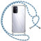 Pnakqil handyband für Oppo A74 5G/A54 5G Hülle mit Band, Transparent Weich Silikon mit Kordel Necklace Schnur Anti-Fall Bumper Schutzhülle Case Kompatibel mit Oppo A54 5G 6.5, Blau