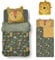 Kinder Bettwäsche Set Löwe mit Ohren 135x200 80x80 cm · Motiv grün gelb mit Dschungel Tieren · Bettwäsche für Kinder aus 100% Baumwolle in Renforcé Qualität mit Reißverschluss (4-teiliges Set)