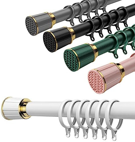 Verstellbare Gardinenstange, 4,1 m5 m, federbelastete Stange für Fenster, Badezimmer, Schrank, Küche, kein Bohren erforderlich