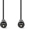 NEDIS Cable Audio Optique - Toslink Mâle - Toslink Mâle - 1.00m - Rond - PVC - Noir - Label